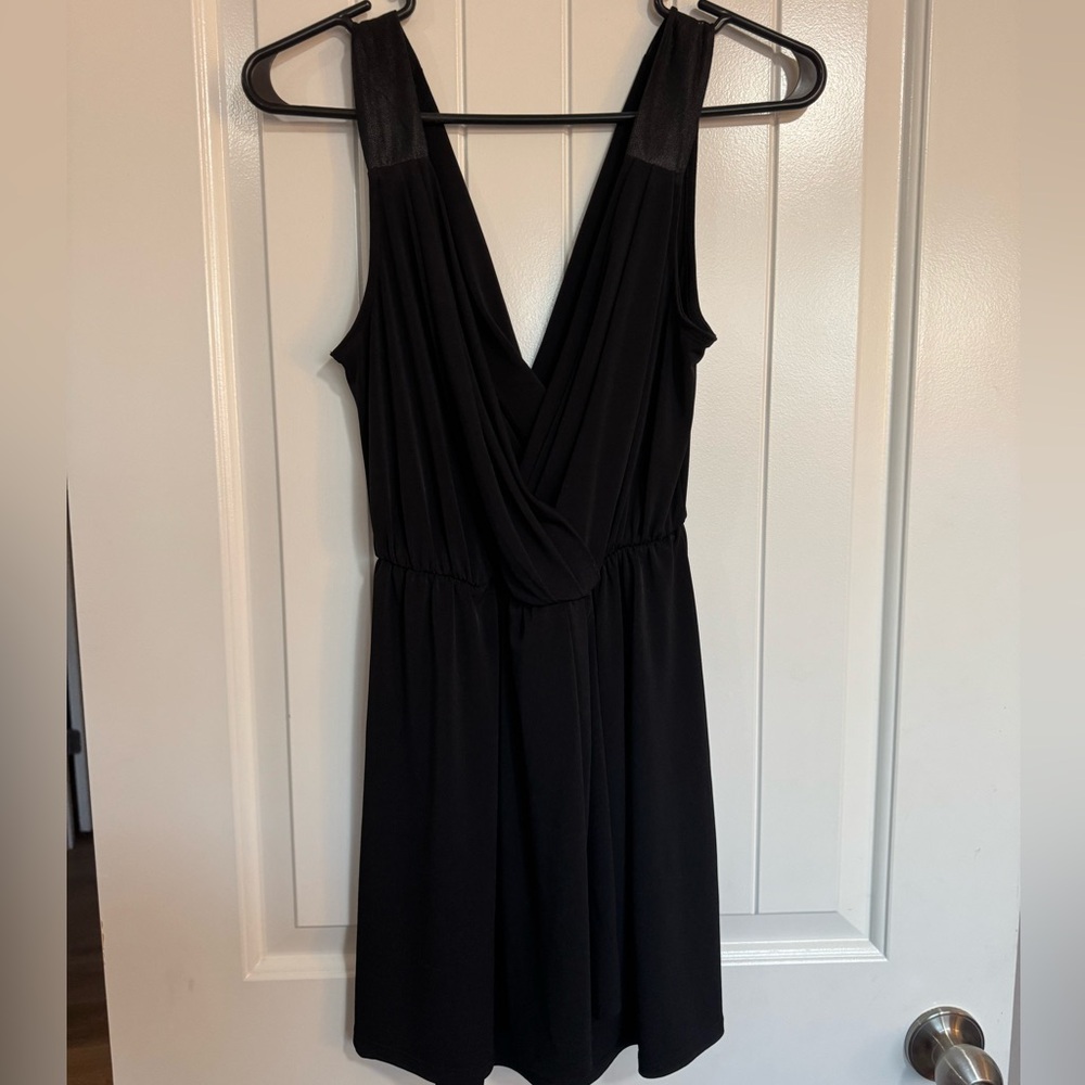 BCBGeneration Black Wrap Mini Dress XS Sleeveless Little Black Dress